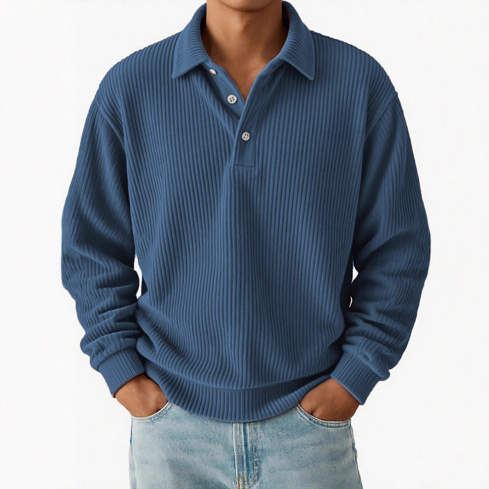 Herren Poloshirt Klassisch Rippstruktur Slim Fit - BerlinGlamour