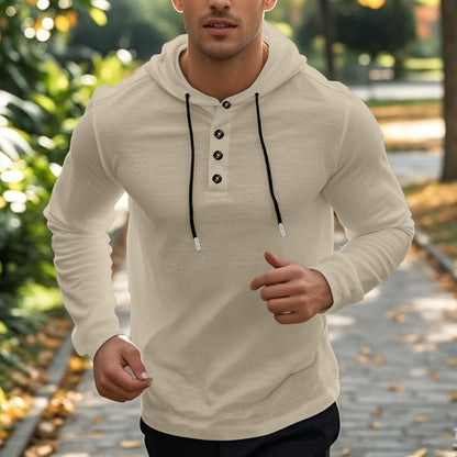 Herren Kapuzenpullover Sportlich mit Knöpfen Modern