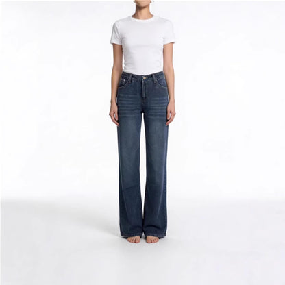 Hohe Damenjeans Stretch Weite Bequem High Waist