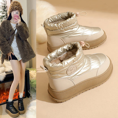 Damen Winterstiefel Warm Elastisch Schnürsenkel - BerlinGlamour