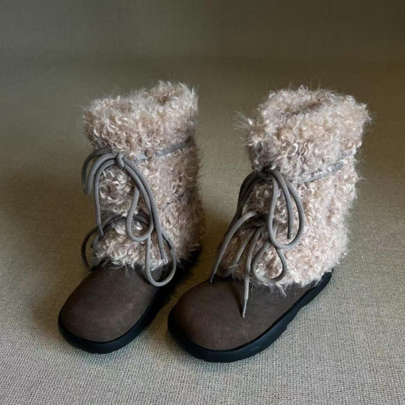 Damen Winterboots Warm Weich Kunstfell Rutschfest