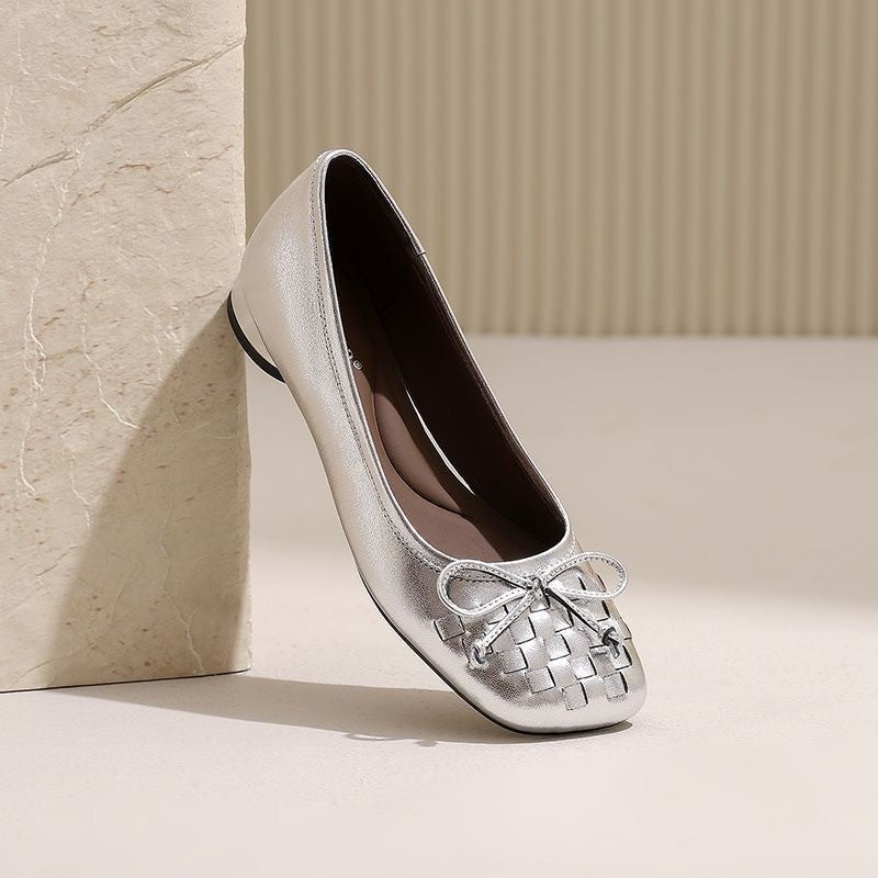 Damen Ballerinas Geflochtene Schuhe Komfortabel