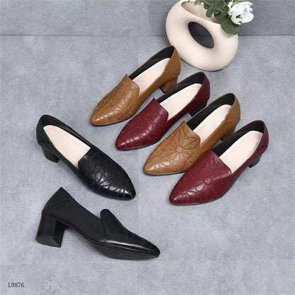 Damen Slingback Pumps Blumendesign Blockabsatz Elegант