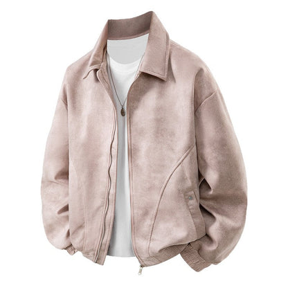 Herren Lederjacke Bequem Suede Style