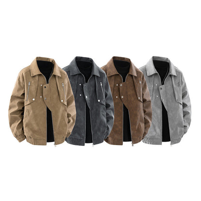 Herrenjacke Modern mit Reißverschlusstaschen Elastisch