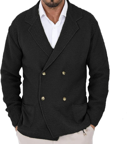 Herren Strickjacke Mit Schalkragen Modern Knöpfe
