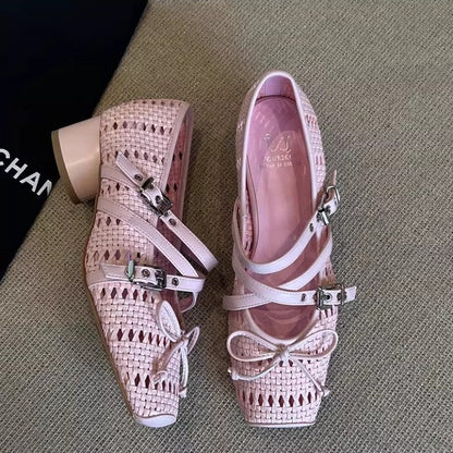 Elegante Slingback Schuhe Damen mit geflochtenem Design