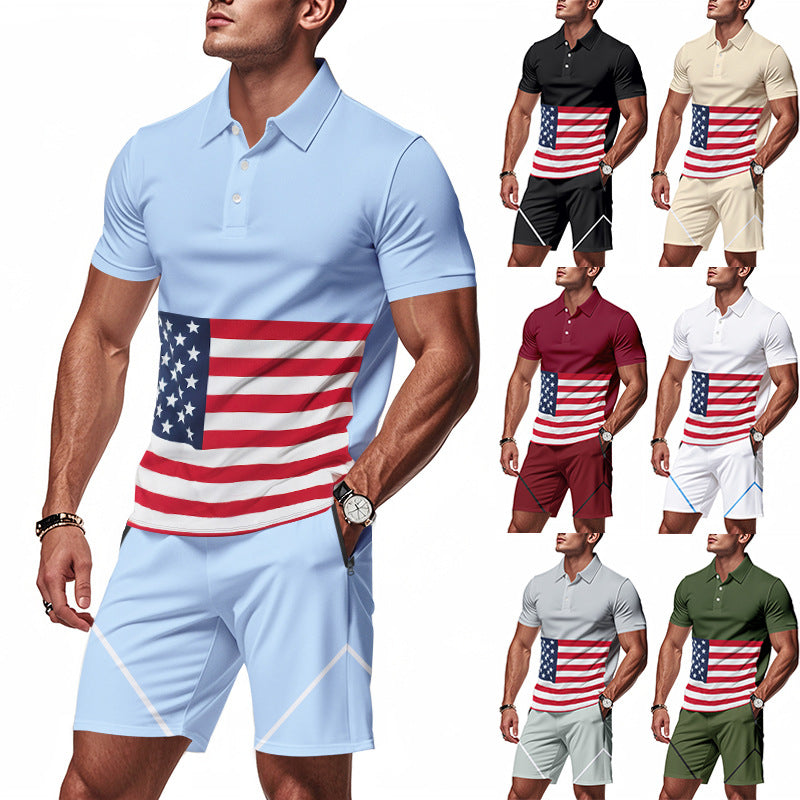 Herren Polo-Shirt Set Sportlich Flaggenmuster Berlin - BerlinGlamour