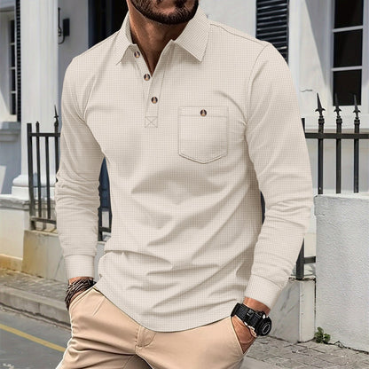 Herren Polohemd Langarm Modern Slim Fit - BerlinGlamour