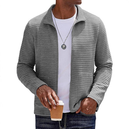Herren Sweatjacke Strukturiert Hochkragen Funktionsjacke - BerlinGlamour