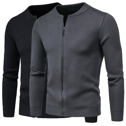 Herren Strickjacke Modern mit Zipper und Hochkragen