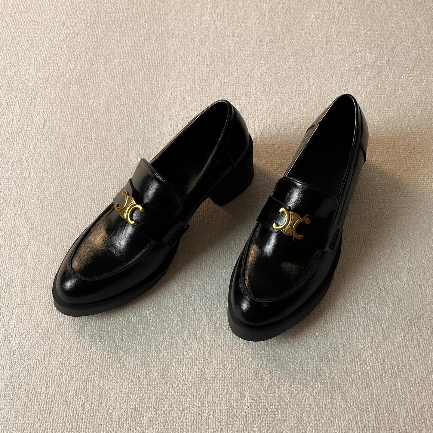 Damen Mokassins Elegante Schuhe mit Schnalle aus Leder - BerlinGlamour