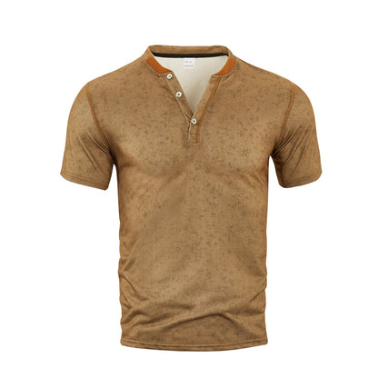Herren Polohemd Kurzarm Modern mit Knöpfen und Flachkragen
