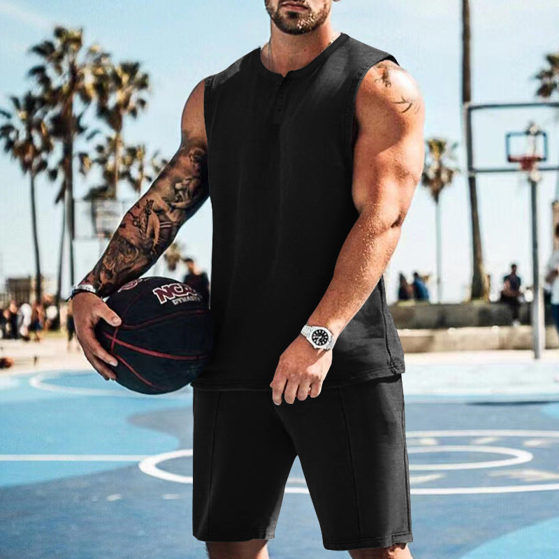 Herren Sport Tanktop und Shorts Set Freizeit