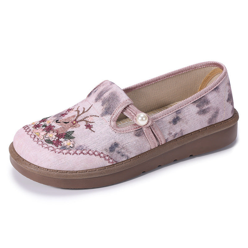 Damen Freizeitschuh Bequem Floral Stickerei