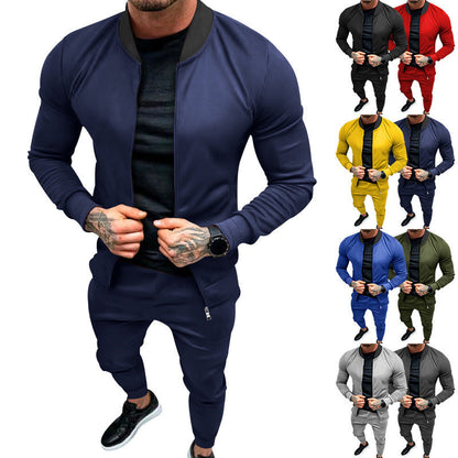 Herren Sportanzug Modern Stehkragen Reißverschlusstaschen