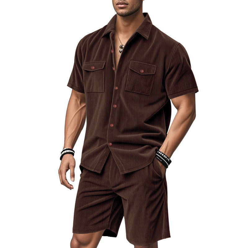 Herren Kurzarmhemd und Shorts Set Sommer Outfit
