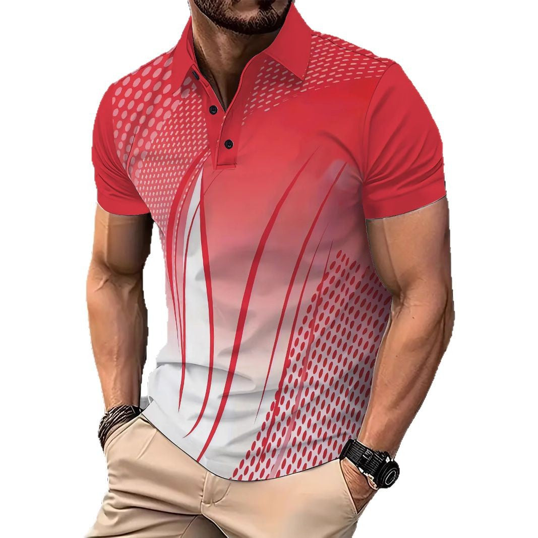 Herren Poloshirt Sportlich Modern mit V-Ausschnitt