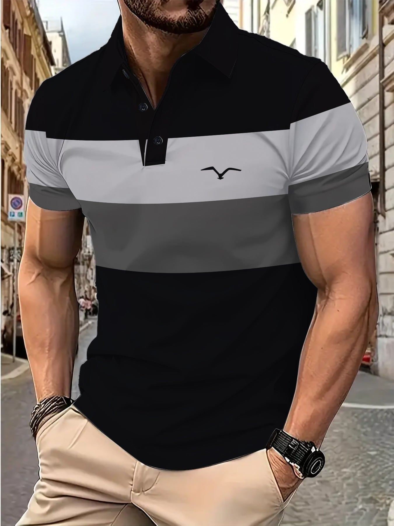 Herren Poloshirt Kurzarm Farbenfroh Modern Berlin