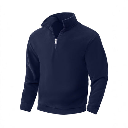 Herren Fleece Pullover Halbzipper Hoher Kragen Warm