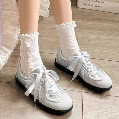 Damen Sneaker Spitze Schuhe Frauen Trendschuhe
