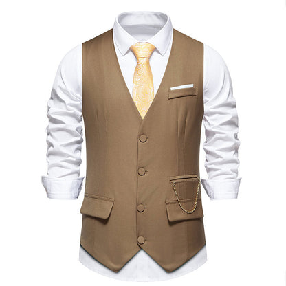 Herren Anzugweste Elegante Slim Fit Mit Taschen