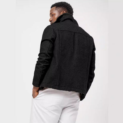 Herren Denimjacke Moderne Knopf Details Elegant