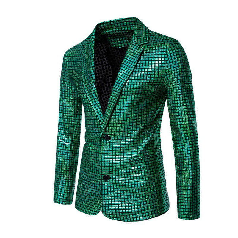 Herren Glitzer Blazer Elegant Schwarz