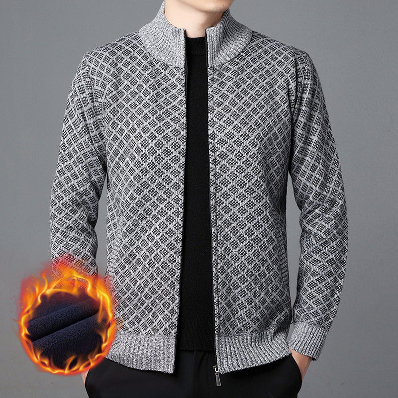 Herren Strickjacke Hochkragen Modern Trendig