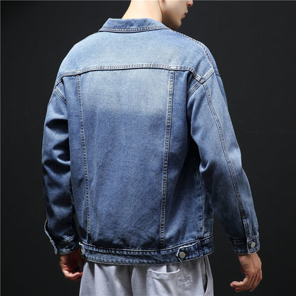 Herren Denimjacke Klassisch mit Kontrastnähten