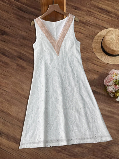 Sommerkleid Damen Leicht Spitzen Detail Modern