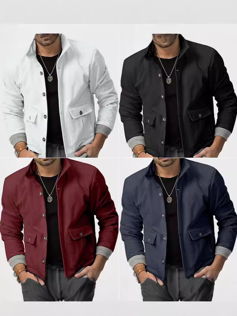 Herren Cordjacke Bequem Lässig Mit Taschen - BerlinGlamour