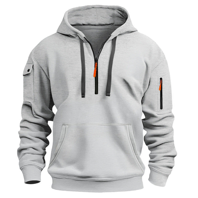 Herren Kapuzenpullover Mit Reißverschluss und Taschen Sportlich