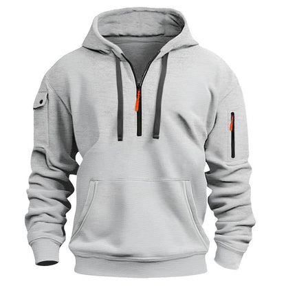 Herren Kapuzenpullover Mit Reißverschluss und Taschen Sportlich