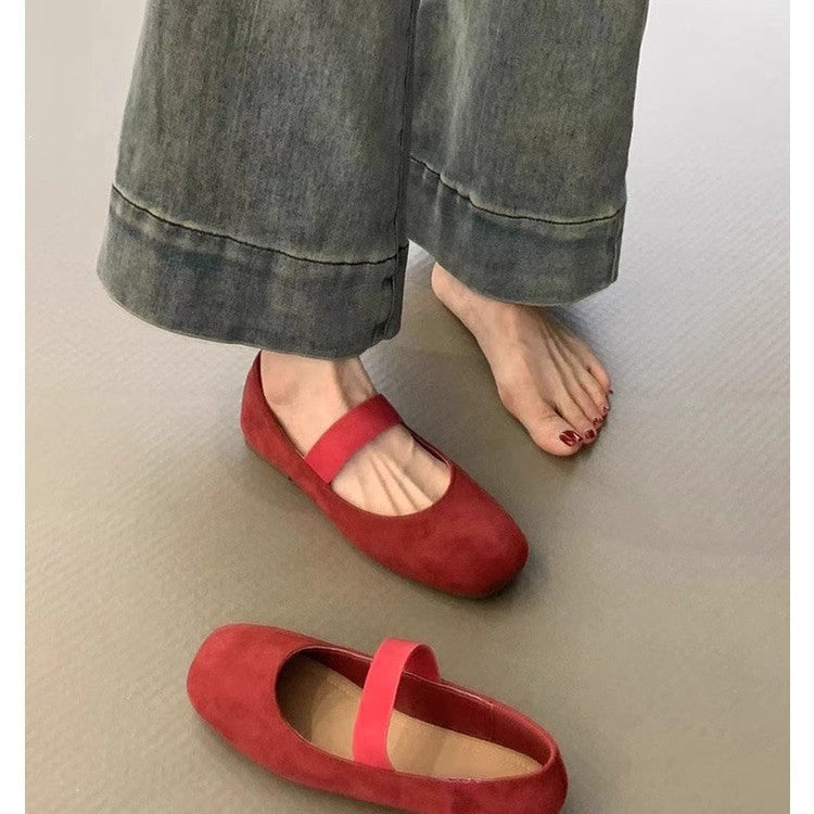 Damen Ballerinas Weich Bequem Komfort Riemen Schuhe