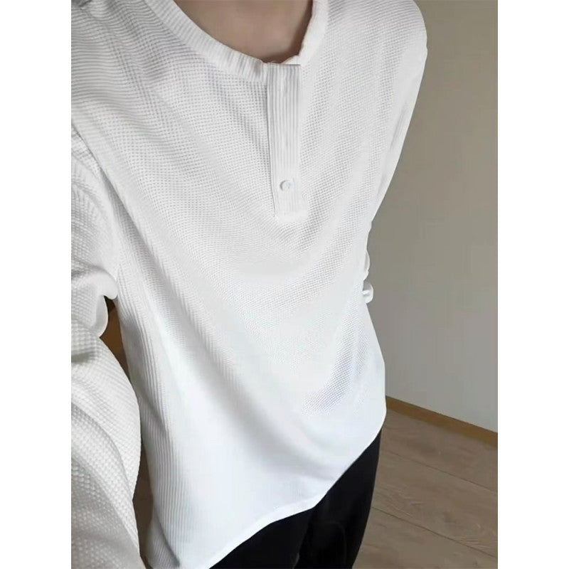 Herren Langarmshirt Strukturiert Modern Trendy