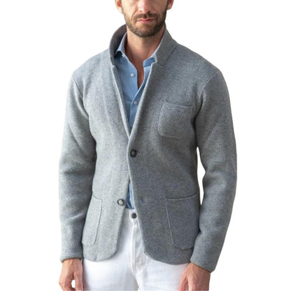 Herren Strickmantel Modern Geschnitten Komfortabel Mit Taschen - BerlinGlamour