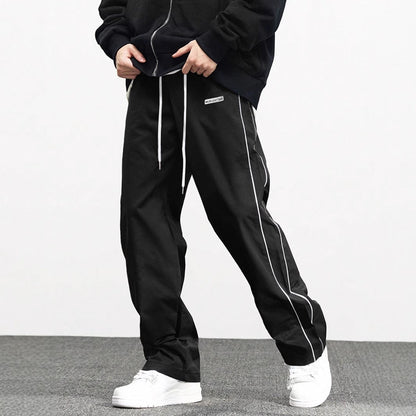 Herren Freizeithose mit verstellbarem Bund und Streifen Modern Sportlich