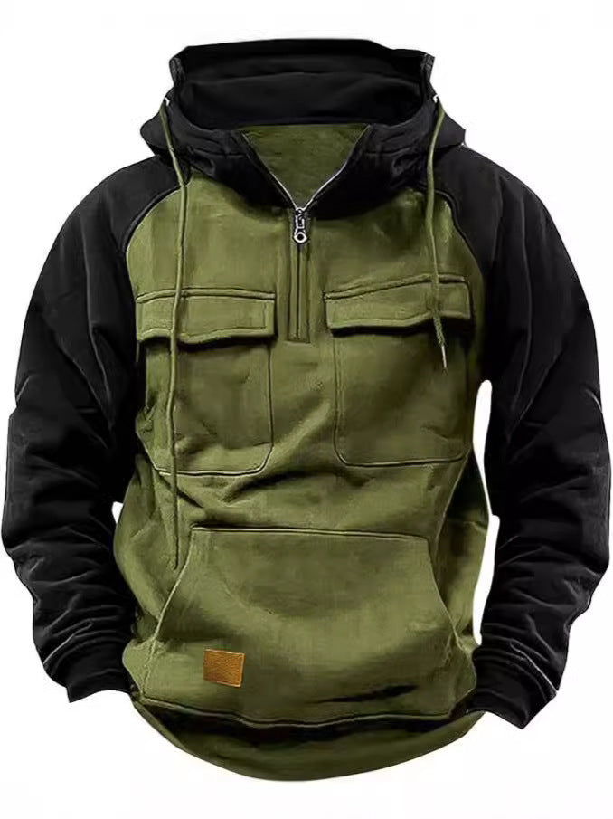 Herren Kapuzenjacke Funktional mit Taschen Wasserabweisend
