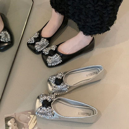 Damen Ballerinas Elegant mit Strasssteinen Glitzer - BerlinGlamour