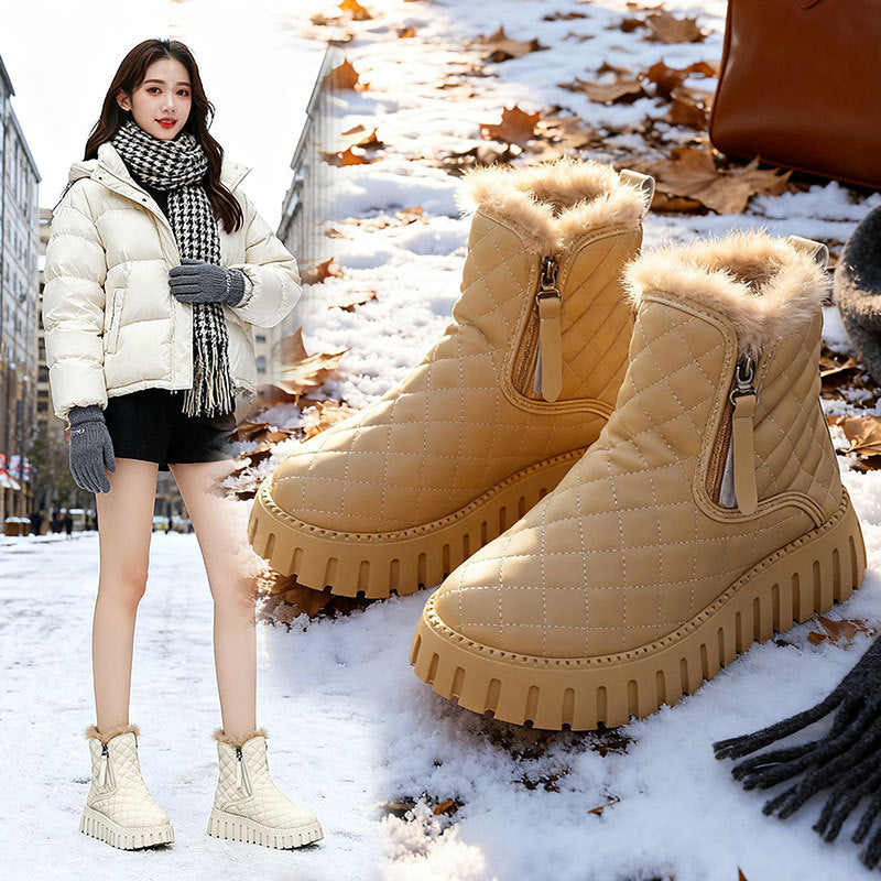 Damen Winterstiefel Flauschig Mit Reißverschluss - BerlinGlamour