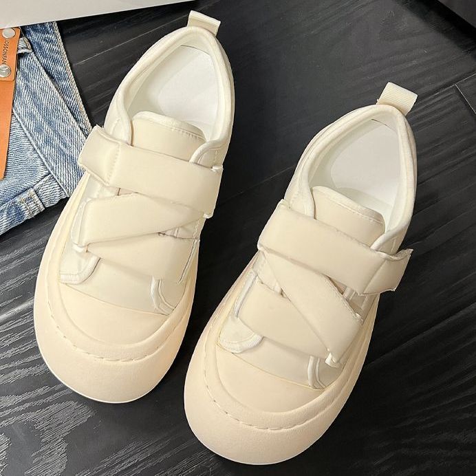 Damen Sneaker High Heels Plateau Klettverschluss