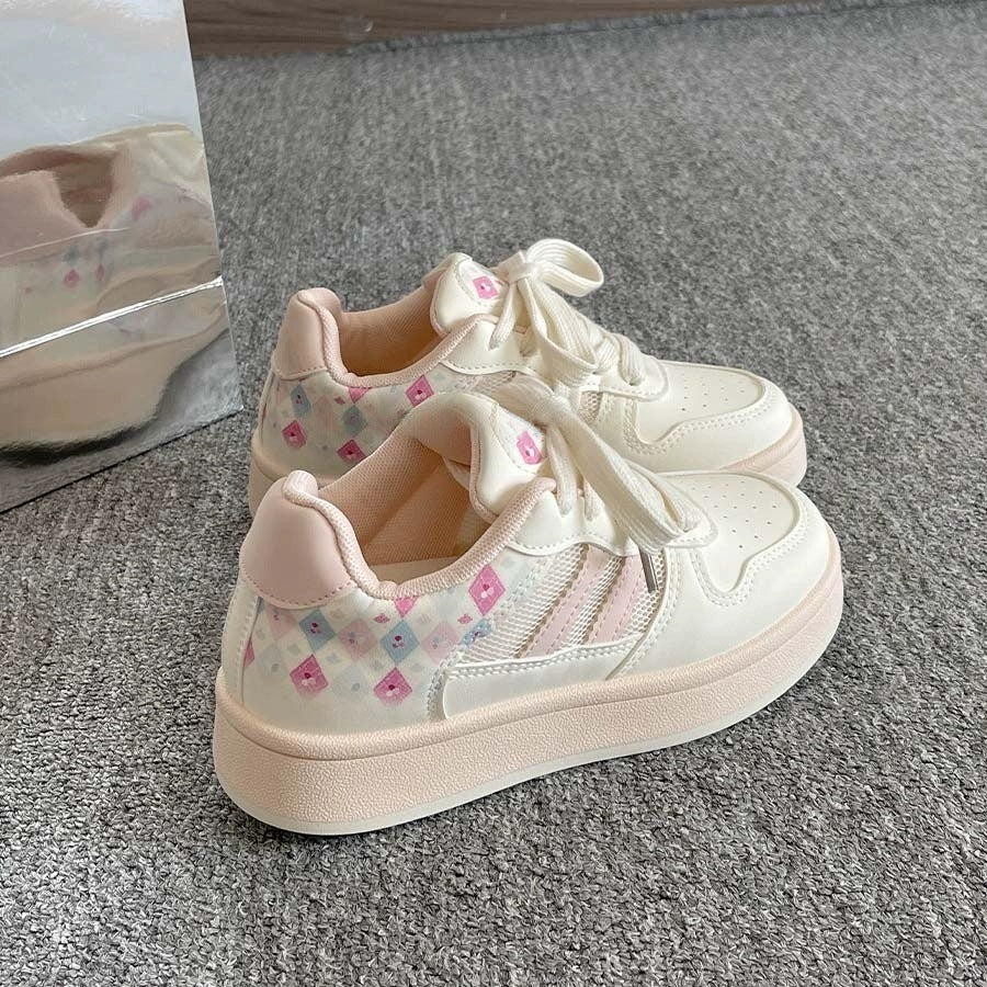 Damen Sneaker Karomuster Bequem Sportlich - BerlinGlamour