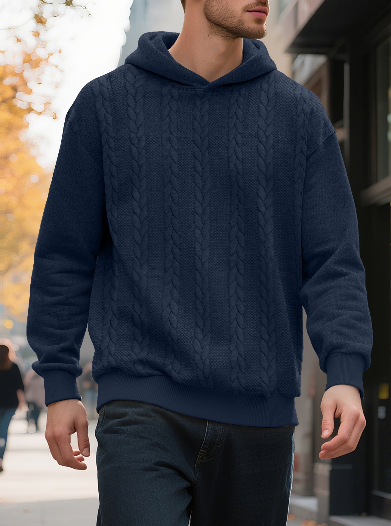 Herren Kapuzensweater Strick Modern Sportlich