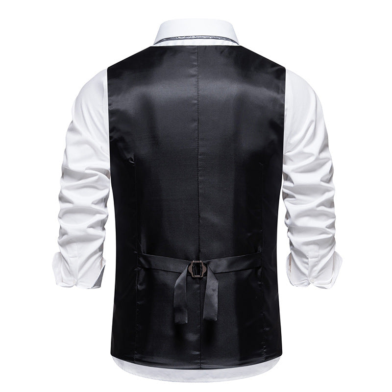 Herren Weste Slim Fit Hahnentrittmuster Elegant Modern