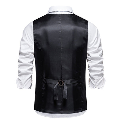 Herren Weste Slim Fit Hahnentrittmuster Elegant Modern