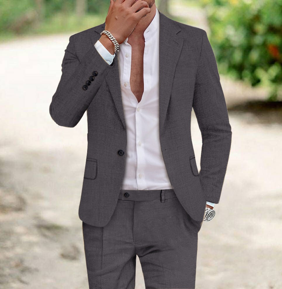 Herrenanzug Zweiteilig Slim Fit Business Anzug