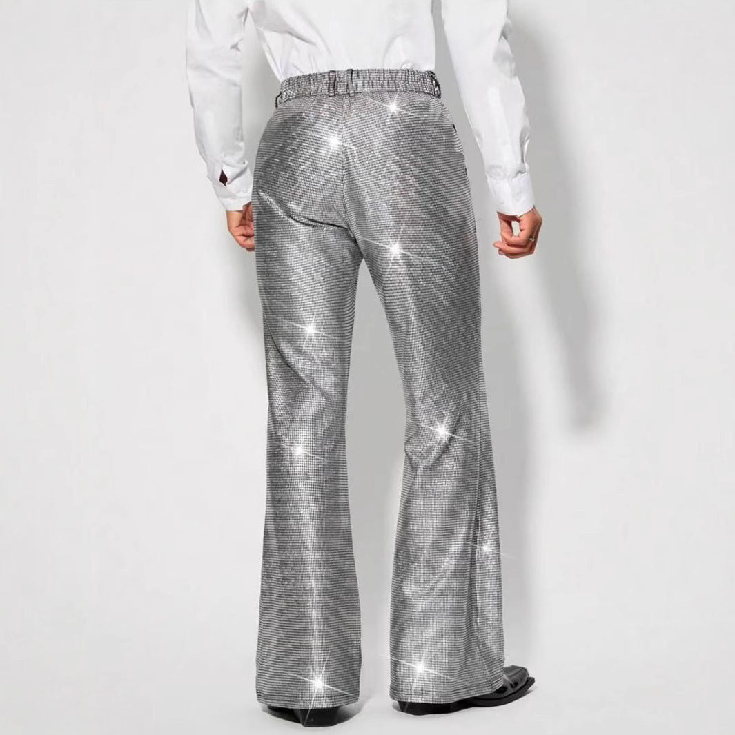 Herren Partypants Glitzernd Elegant Schwarze Gala Hose