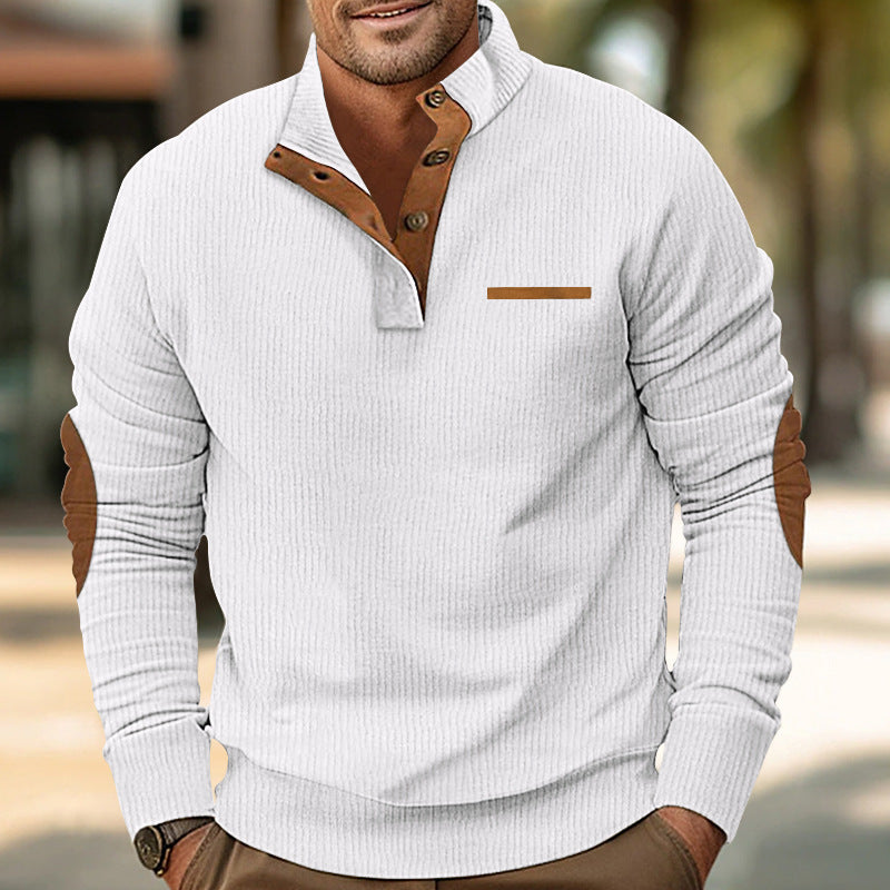 Herren Pullover Grobstrick Stehkragen Mit Knöpfen - BerlinGlamour