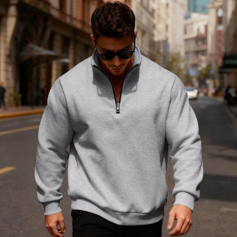 Herren Sweatpullover Hochkragen Reißverschluss Sportlich